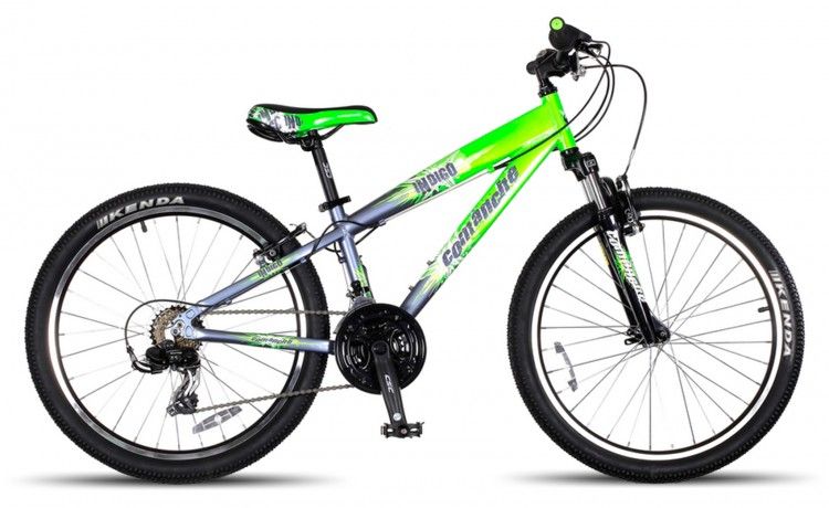 Велосипед COMANCHE Indigo 24 (2018), рама 12.5", зеленый/серый
