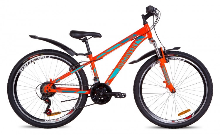 Велосипед DISCOVERY Trek 26 (2019), рама 13", оранжевый/бирюзовый