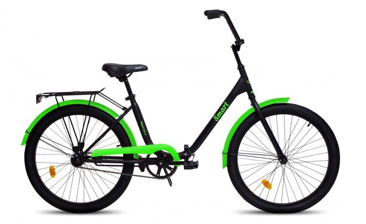 Велосипед AIST Smart 1.1 24 (2018), рама 16", черный/зеленый/матовый