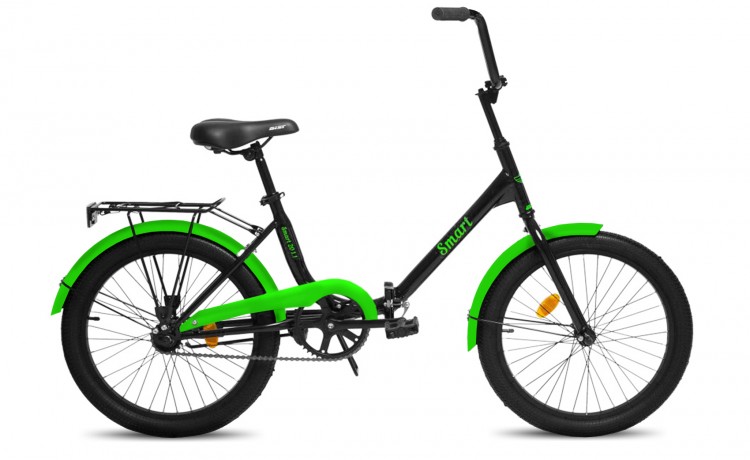 Велосипед AIST Smart 1.1 20 (2018), рама 14", черный/зеленый/матовый